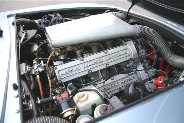 Aston Martin V8 Volante engine with carbs.